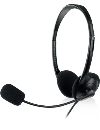 EWENT EW3568 Auricular con cable USB y micrófono para llamadas y música, 2.1m, confort máximo