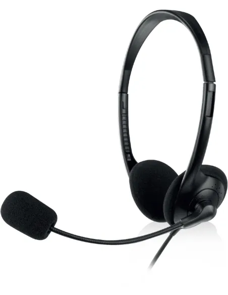 EWENT EW3568 Auricular con cable USB y micrófono para llamadas y música, 2.1m, confort máximo