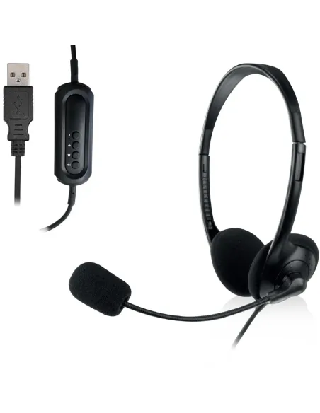 Auriculares Ewent EW3568 con cable y micrófono para llamadas