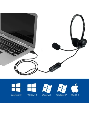 Auriculares Ewent EW3568 con cable y micrófono para llamadas