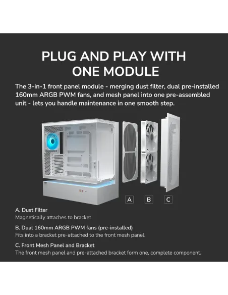 Caja semitorre PC Cougar CFV235 Mesh Negro