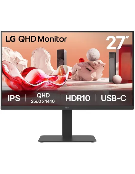 LG 27BA65QB-B 27" 2560x1440 100Hz IPS HDR10 USB-C Altavoces Pivot Height Adjust