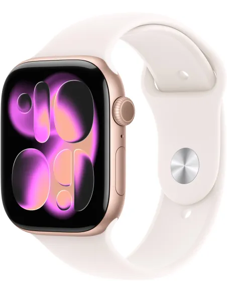 Apple Watch Series 11 GPS + Cellular 46mm Caja Aluminio Oro Rosa con Correa Deportiva Rosa Rubor(Talla M/L)