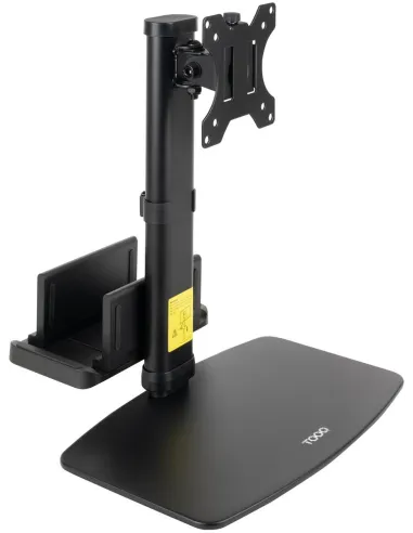 TooQ DB1128TN-B Soporte de Mesa para Pantallas 17”-27” con Soporte Integrado para CPU Ligera