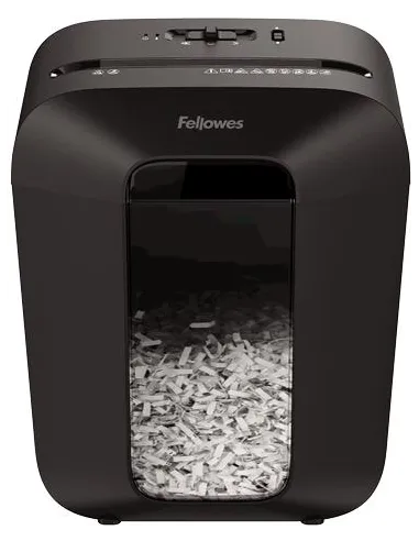 Fellowes Destructora LX50 Negra Triturador de Papel en Partículas 9 hojas con Bloqueo de Seguridad