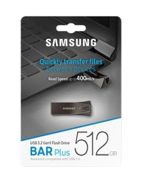 Pendrive Samsung Bar Plus 512GB Titan Gris
