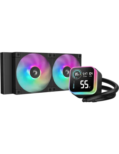 DeepCool LQ240 Negros Kit de Refrigeración Liquida 240mm 2 Ventiladores RGB Multi LED