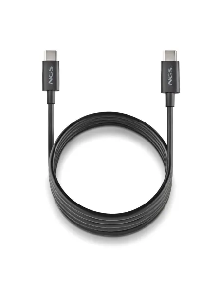 NGS ZYRO 60W-1BLACK Cable de Carga Rápida 480 Mbps 60W  USB 2.0 USB-C a USB-C 1 M Negro