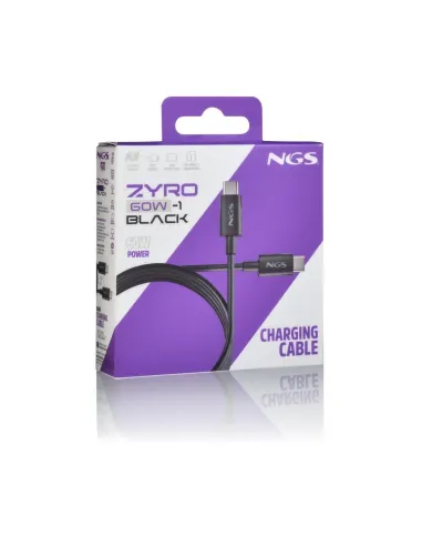 Cable USB-C 1 m NGS ZYRO 60W-1BLACK 60W 480 Mbps