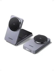 Ugreen MagSafe 2 en 1 MagFlow Qi2 Gris-1403173