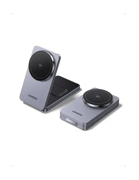 Ugren 45023 MagSafe 2 en 1 MagFlow Qi2 Gris
