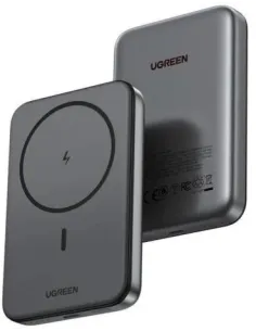 Ugreen Nexode Gris PowerBank Inalámbrico Magnético 10000mAh con Carga Rápida USB C 20W PD QC 3.0-1403169