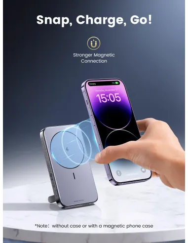 Mini Powerbank Magnético Inalámbrico Ugreen 15086 Gris