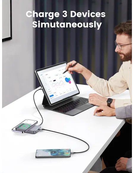 Mini Powerbank Magnético Inalámbrico Ugreen 15086 Gris