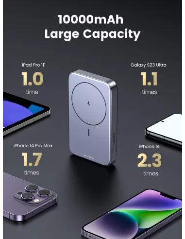 Mini Powerbank Magnético Inalámbrico Ugreen 15086 Gris