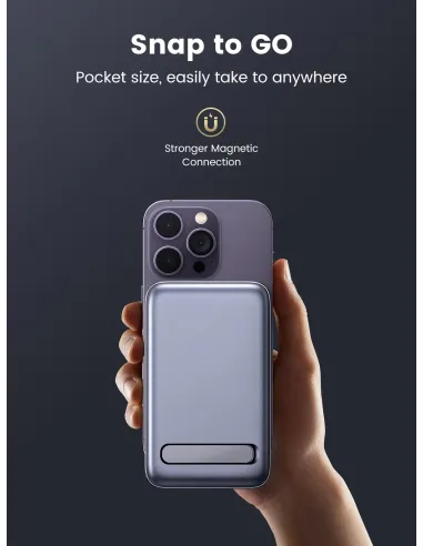 Mini Powerbank Magnético Inalámbrico Ugreen 15086 Gris