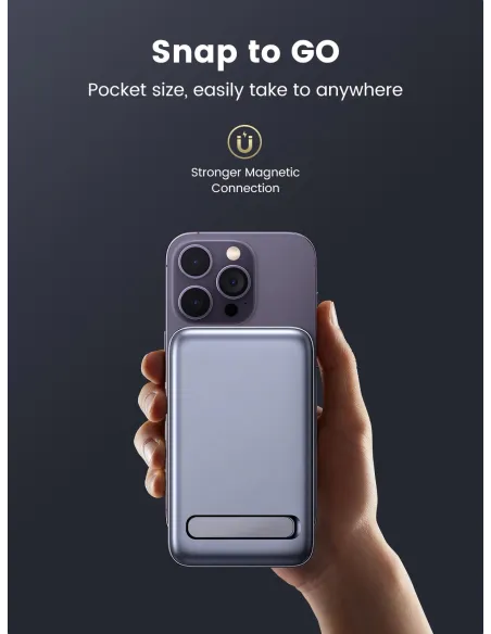 Mini Powerbank Magnético Inalámbrico Ugreen 15086 Gris