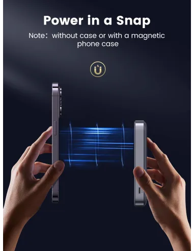 Mini Powerbank Magnético Inalámbrico Ugreen 15086 Gris