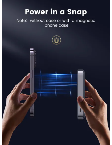 Mini Powerbank Magnético Inalámbrico Ugreen 15086 Gris