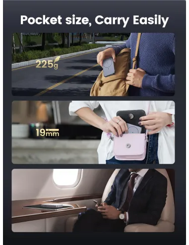 Mini Powerbank Magnético Inalámbrico Ugreen 15086 Gris