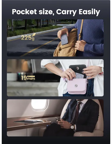 Mini Powerbank Magnético Inalámbrico Ugreen 15086 Gris