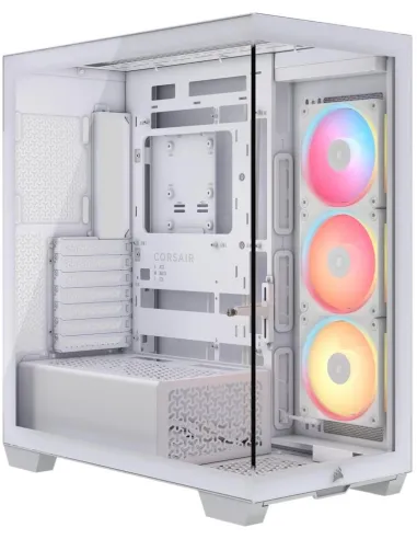 Corsair 3500X LX-R RGB iCUE LINK Blanca Vidrio Templado 3x Ventiladores Soporte E-ATX Gestión Avanzada de Cableado