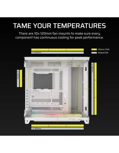Torre Corsair AIR 5400 RGB LX-R iCUE Link Blanca