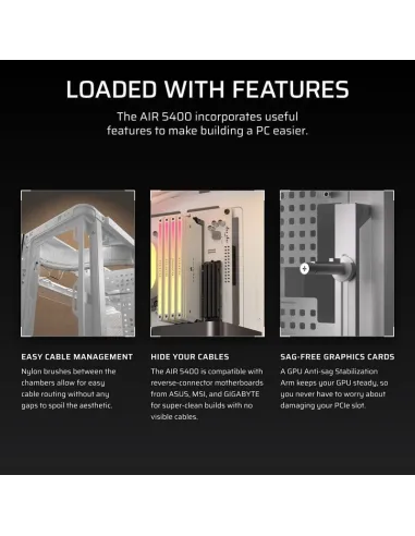 Torre Corsair AIR 5400 RGB LX-R iCUE Link Blanca