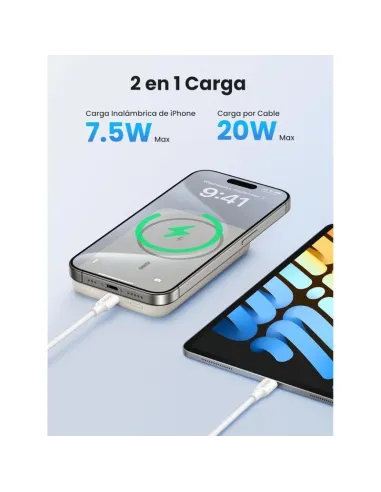 Powerbank Inalámbrico magnético Ugreen Nexode Beis