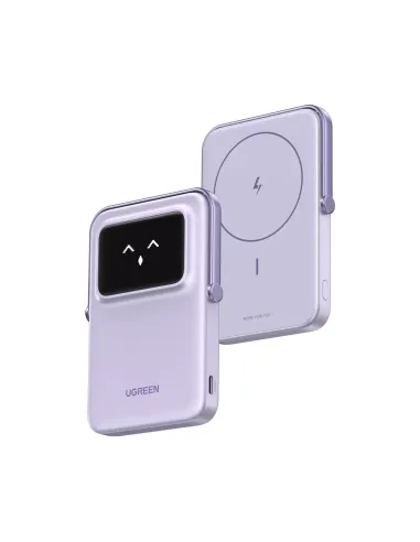 Ugreen 35606 Morado PowerBank Inalámbrico Magnético Robot 5000mAh 20W