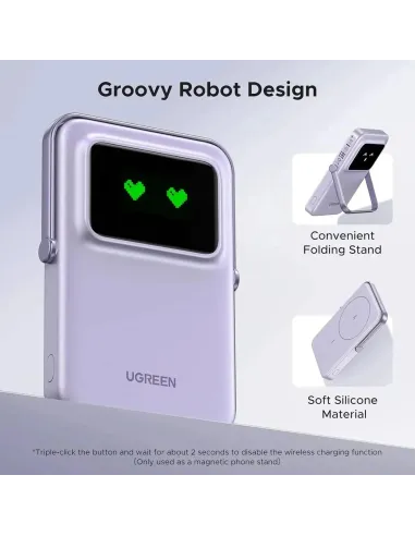 Ugreen 35606 Morado PowerBank MagSafe Inalámbrico Magnético