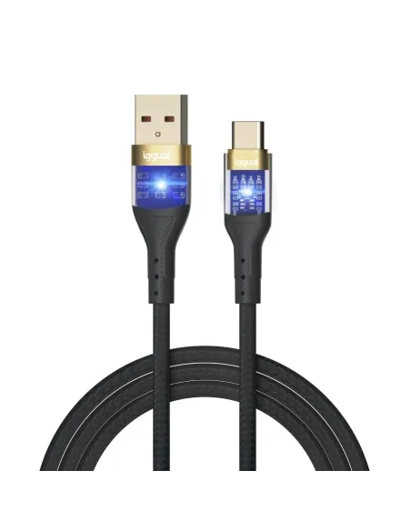 iggual IGG320426 Cable USB-A a USB-C 3A 100cm trenzado LED