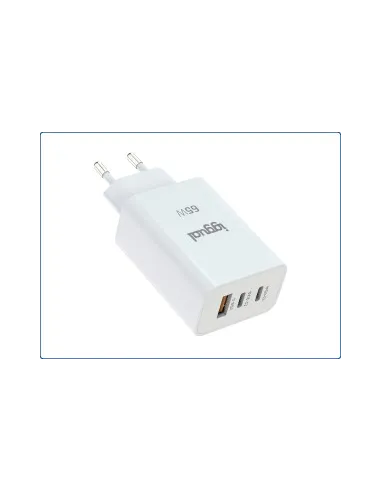 iggual IGG320501 Cargador Triple GaN 65W USBA  2 x USB-C