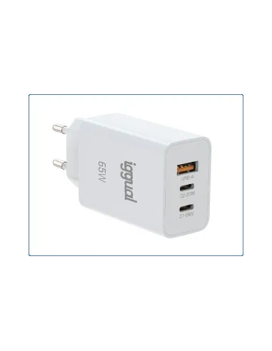 Cargador USB-C 65W iggual IGG320501 Triple GaN 65W