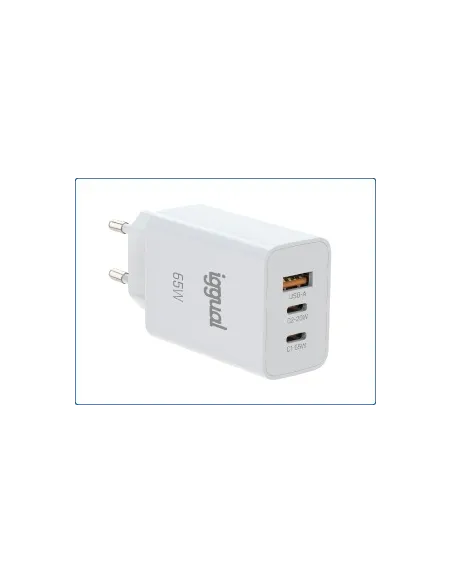 Cargador USB-C 65W iggual IGG320501 Triple GaN 65W