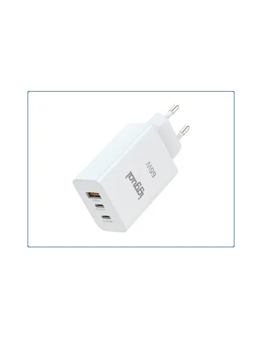 Cargador USB-C 65W iggual IGG320501 Triple GaN 65W