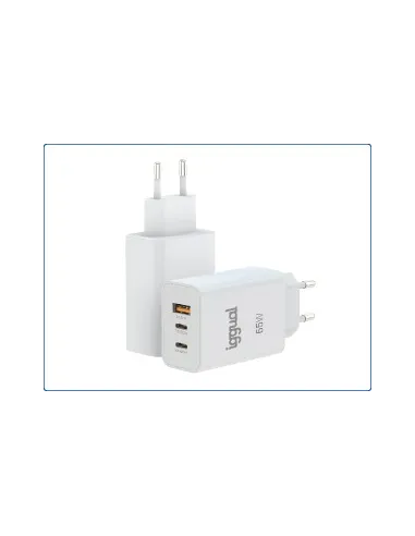 Cargador USB-C 65W iggual IGG320501 Triple GaN 65W