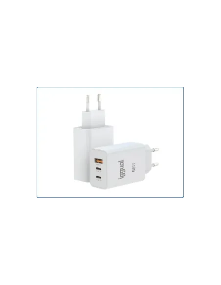 Cargador USB-C 65W iggual IGG320501 Triple GaN 65W