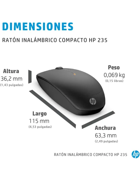 Ratón Compacto Ambidiestro HP 235