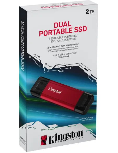 Kingston Technology 2TB Dual Portable SSD Rojo