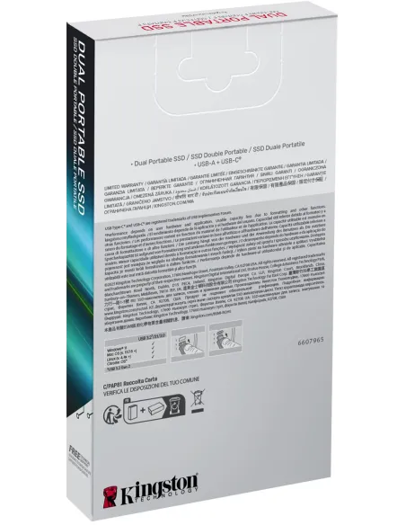 Kingston Technology 2TB Dual Portable SSD Rojo