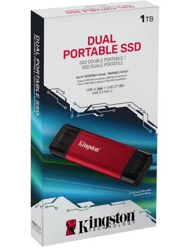 Kingston Technology 1TB Dual Portable SSD Rojo