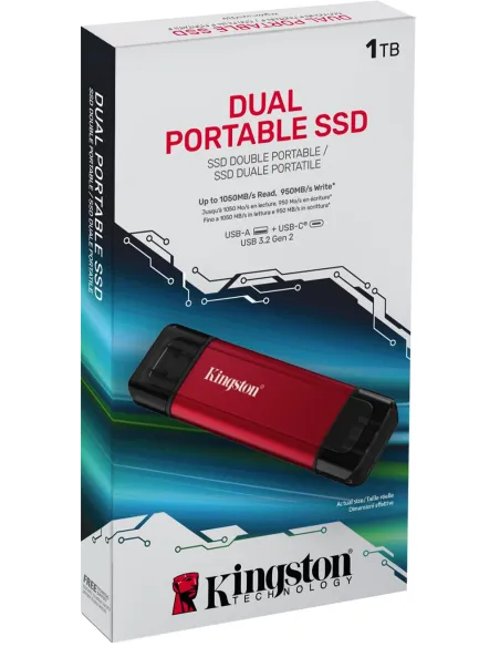 Kingston Technology 1TB Dual Portable SSD Rojo