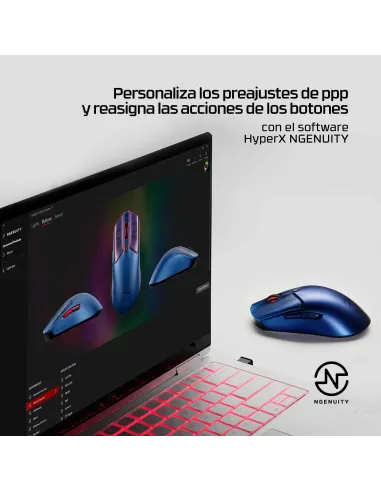 Ratón Gaming Inalámbrico Hyperx Pulsefire Haste 2 S Azul