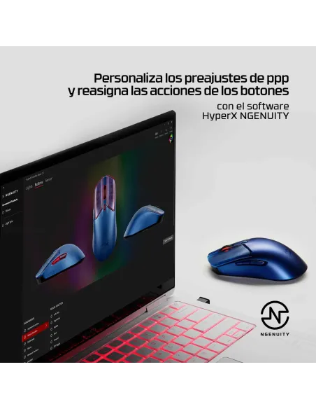 Ratón Gaming Inalámbrico Hyperx Pulsefire Haste 2 S Azul