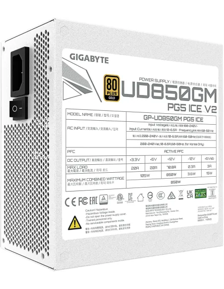 Fuente de Alimentación Gigabyte UD850GM PG5 V2 ICE