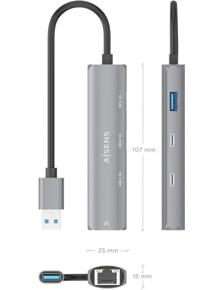 Docking Station Aisens ASUC-4P036-GR