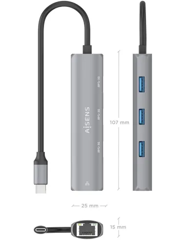 Docking Station Aisens ASUC-4P038-GR
