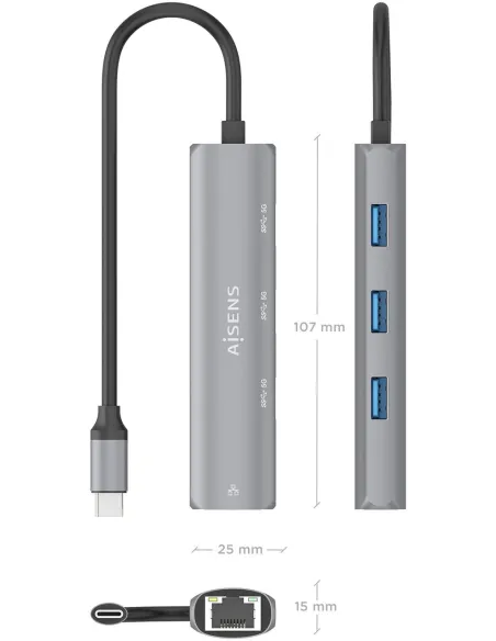 Docking Station Aisens ASUC-4P038-GR