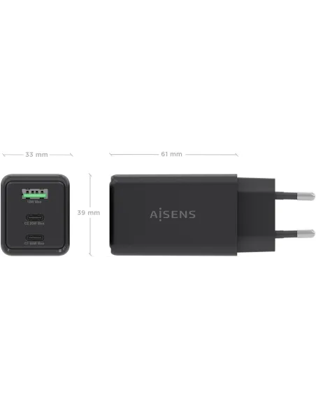 Cargador de Móvil Aisens ASCH-65W3P073-BK